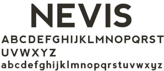 nevis business card font